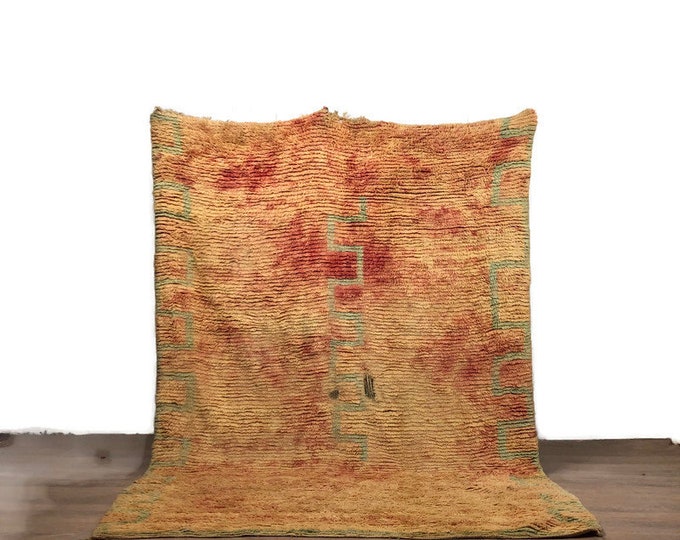 95X66 inch Vintage Rug " Moroccan Bohemian Berber Runner Rug'beni Ouarain ''Wool' tapis de couloir Handmade 246x169cm