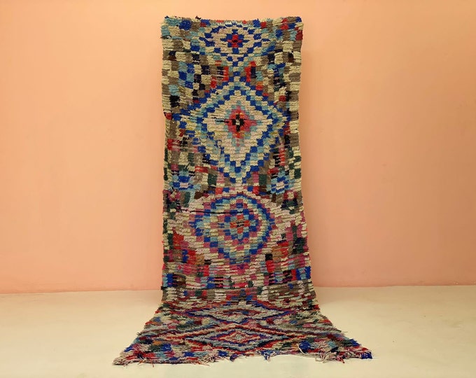 3x10 ft Handmade Checked Runner Rug Colorful Shaggy Carpet Fluffy DoorMat Oriental Entryway