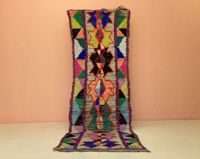 Teppish Morokko Runner Rug Boho Kilim Stair Carpet Vintage  Indoor Rug Handmade Area 3x10 ft