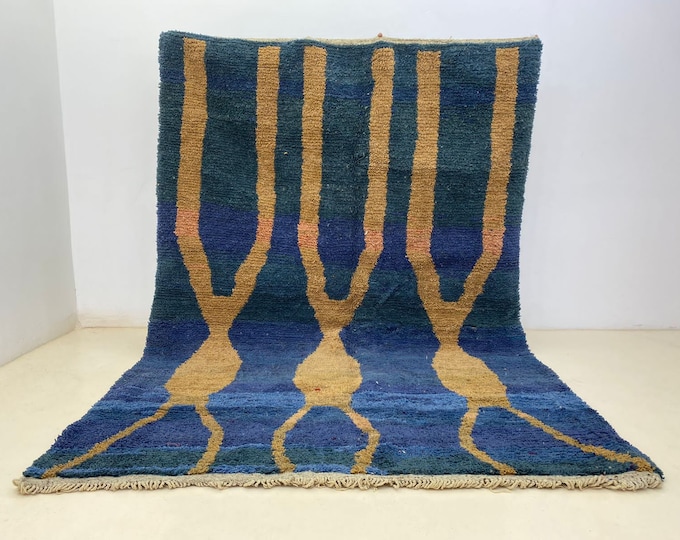 Gorgeous Blue Rug Farmhouse Runner Indoor Outdoor Carpet ,Stylish Floor Rug,Beni Mrirt Rug