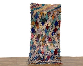 3x6.5 ft,Vintage Rug, Colorful Shaggy Rug, Vintage Moroccan Rug,living room Accents, Shaggy Handmade Runner,Floor Rug