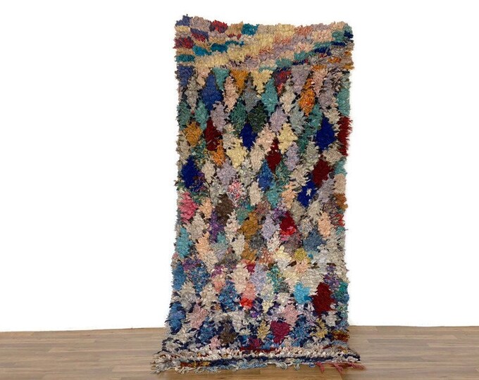 3x6.5 ft,Vintage Rug, Colorful Shaggy Rug, Vintage Moroccan Rug,living room Accents, Shaggy Handmade Runner,Floor Rug