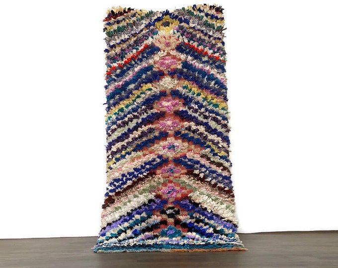 Authentic Vintage Moroccan Carpet,Handmade Berber Rug,Bohemian Home Style ,Checkered Rug