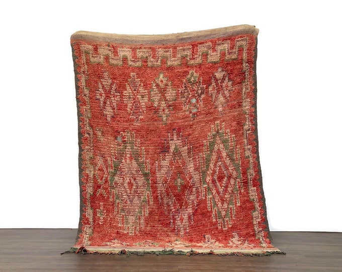 Beni Ouarain Rug Moroccan Carpet Vintage  Area Berber Hallway Handknoted (90x55 inch)