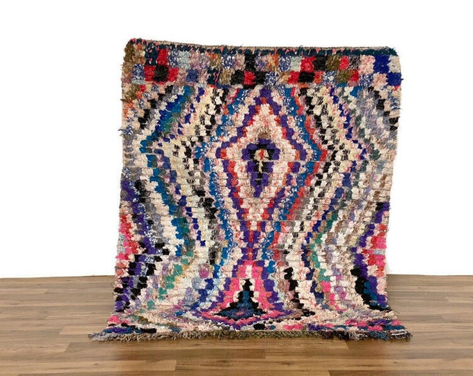 Moroccan Runner Rug Indoor Doormat   4.7 FTX3.7 FtT Washable Machine Rug Vintage Carpet