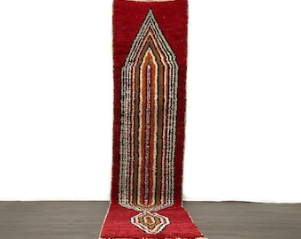 Custom Authentic Boujaad Rug Vintage Berber Carpet Red Moroccan Handmade Rug