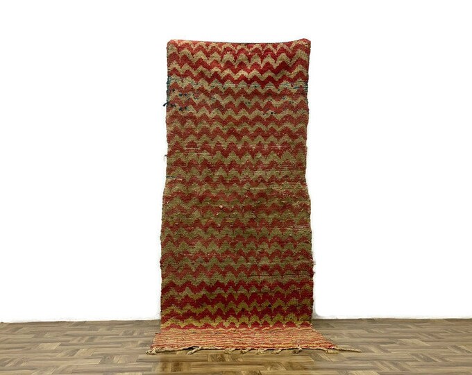 8x3 ft,Zig Zag Rug,Vintage Soft Wool Rug,Living Room Rug, Solid Premium Unique Runner,Bedroom  Rug