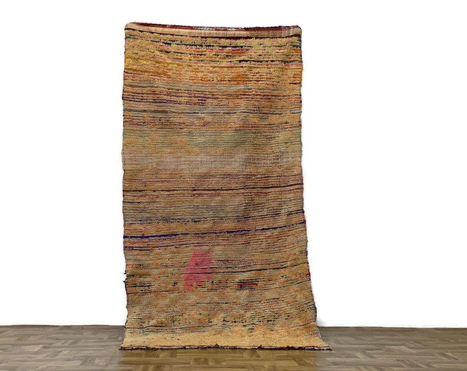 Handwoven Berber Wool Rug,Authentic Tribal Carpet,Beni Ourain Decor,Boho Wool Area Rug,Vintage  Rug,3'x8'ft