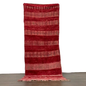 Stripped Red Runner,Stylish Floor Rug,Interior Design,Berber Graftsmanship ,Moroccan Woolen Rug,Vintage Runner,3x8.8 ft