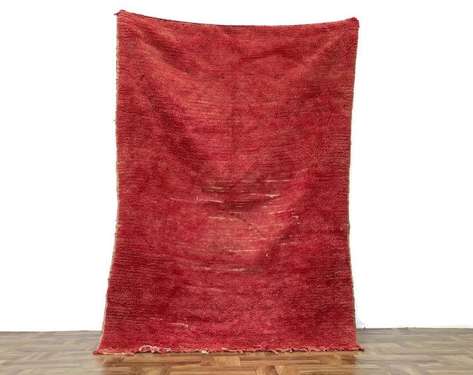 Bohemian Berber Rug Handcrafted Wool Area Carpet (4'x6' ft) Ethnic Handmade Rug,Red Rug