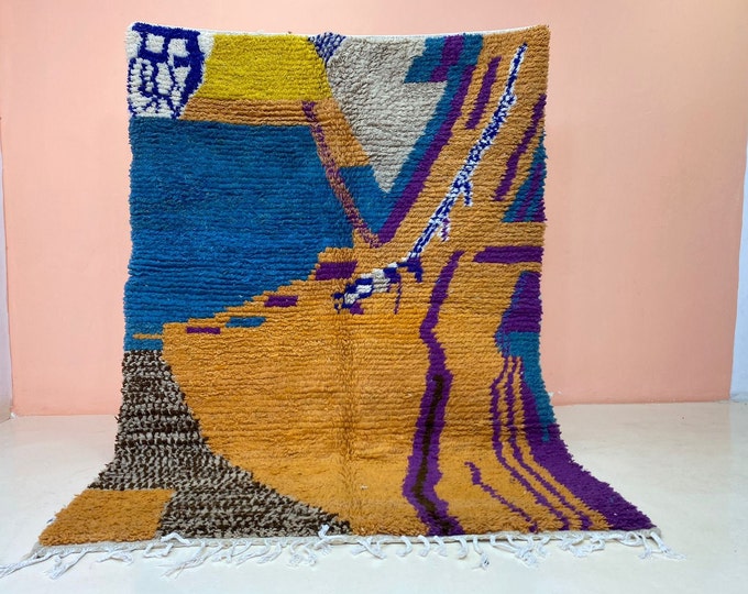 Gorgeous Custom Boujaad Rug Colorful Abstract Nursery Room,Living Room Accents,Stylish Bedrom Rug
