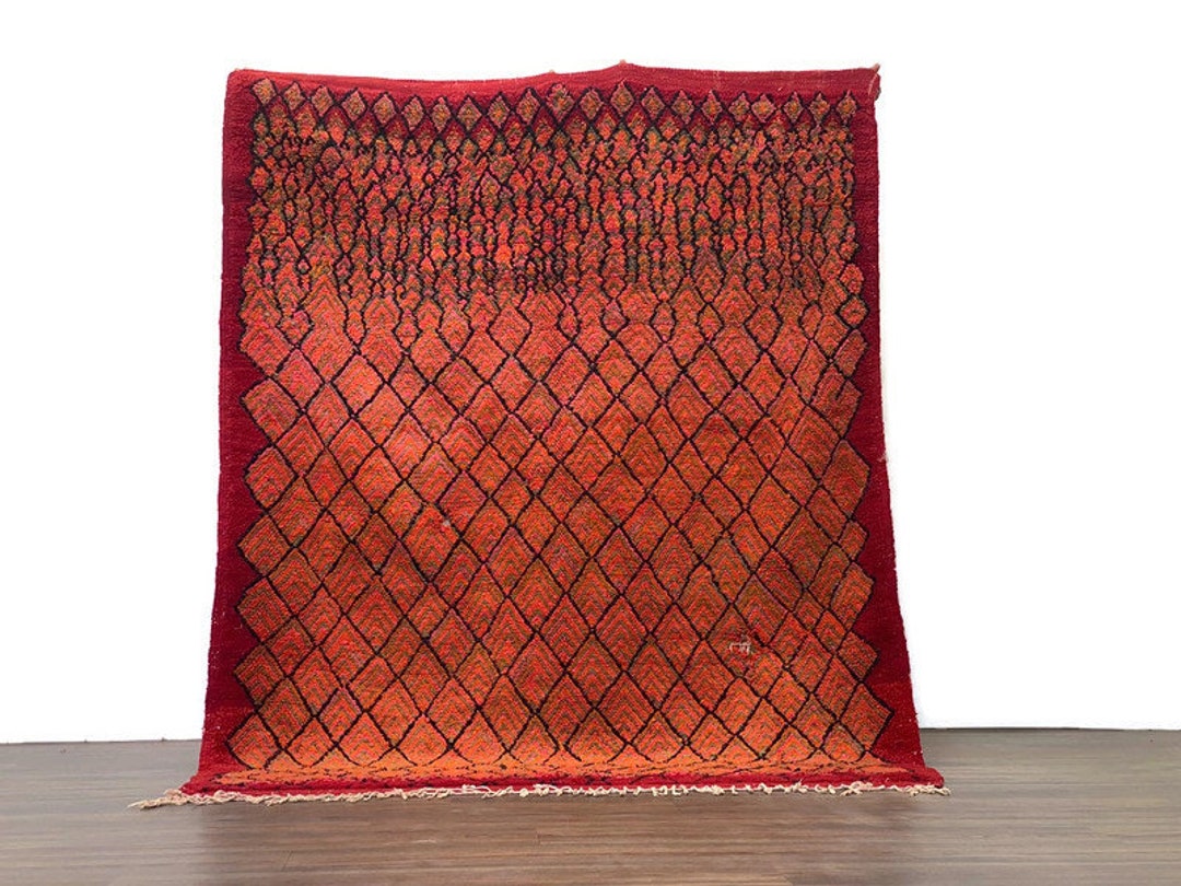 Dredded Rug 5'x7' Ft Vintage Checkred Drunner Rug Diamond Pattern Rug Living Room ...