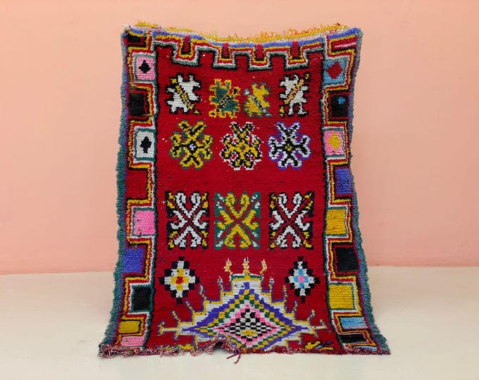 Georgous Traditionnel Rug Red Area Exclusive Oriental Runner Vintage Rug 3x5 ft