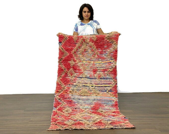 Nursery Custom Tribal Rug,Shaggy Moroccan Wool Area Rug,Beni Ourain Rug,Cherouite Outdoor Rug,2x6 ft