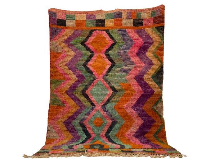 Colorful Custom Moroccan Runner Rug,Handmade Beni Ourain Rug,Soft  Wool Area,Shaggy Entryway