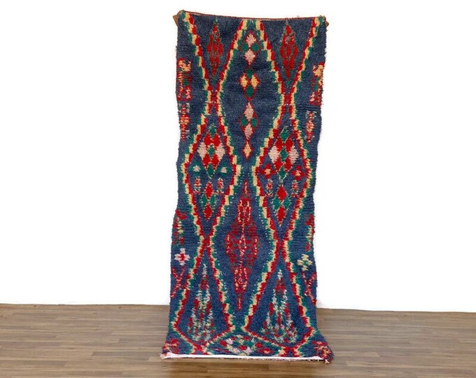 Colorful Runner Rug,Handmade Moroccan Carpet, Living Room Rug,Washable Mat Door, 3x8 ft