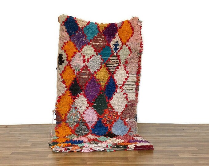 Colorful Vintage Runner Rug,Checkered Runner,Soft Indoor Outdoor Rug,Stair  Runner,Oriental Rug, 2.6x6 ft