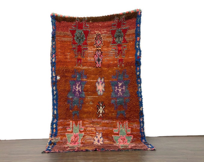 4x7 ft Colorful Runner Rug Farm Stair Runner Natural Wool Area Rug Exclusive Indoor Outdoor Runner