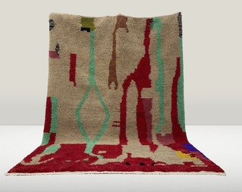 Custom Moroccan Rug,Colorful Moroccan Boujaad Rug,Unique Tribal Berber Carpet ,One-of-a-Kind Home Decor