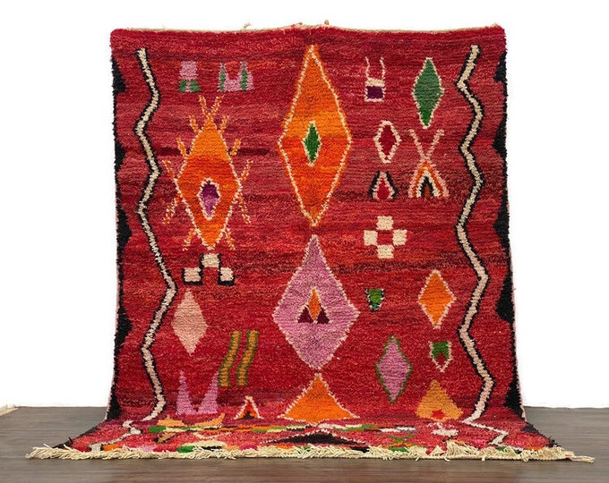 Custom Red Moroccan Rug Runner,Rug For Living Room,Stylish Floor Decor,Statement Pieces,Premium Woolen Rug Cozy Indoor Accents