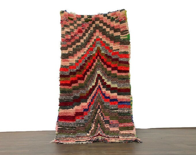 3x6 ft,Moroccan Runner Rug Check Stair Runner Indoor Outdoor Rug Home Feded Colors Area Rug