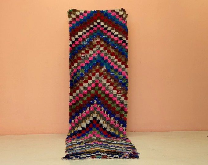Moroccan Runner Rug Check Vintage Area Checkeboard Hallway DoorMat Runner 3x10 ft