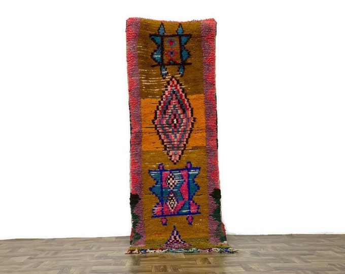 ShaggyMoroccan  Rug Handmade Berber Boho Carpet , Handwoven Beni Ourain Wool Rug Tribal Berber Carpet,2'x7'ft