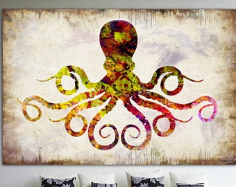 Octopus Canvas Wall Art Octopus Sea Animal Multi Panel Print Modern Ocean Animal Wall Hanging Decor per la decorazione della parete del soggiorno