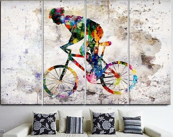 Radler Wandkunst Bycicle Aquarell Druck Road Bicycle Racing Poster Radfahrer Druck Radsport Illustration RennradFahrer Rennen Wandbehang Kunst