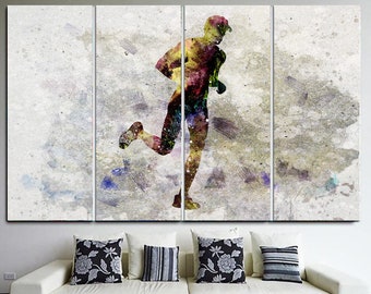 Runner Man Aquarel Print Marathon Winnaar Art Atleet Gepersonaliseerde Gift Poster Sport Running Gift Runner Man Inspirerend Hardloopcadeau