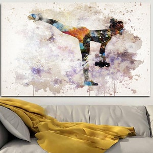 Workout Canvas Wand kunst Abstrakt Fitness Print Modern Gym Wall Art Sport Motivierend Multi Panel Druck für Wohnzimmer Wand Dekor Bild 1