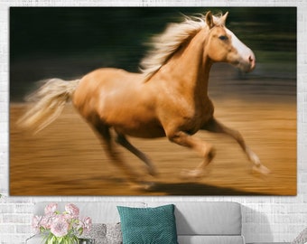 Wild Horse Print on Canvas Running Horse Photo Poster Multi Panel Wall Art Galloping Horse Print Animal Poster Equine Art Print