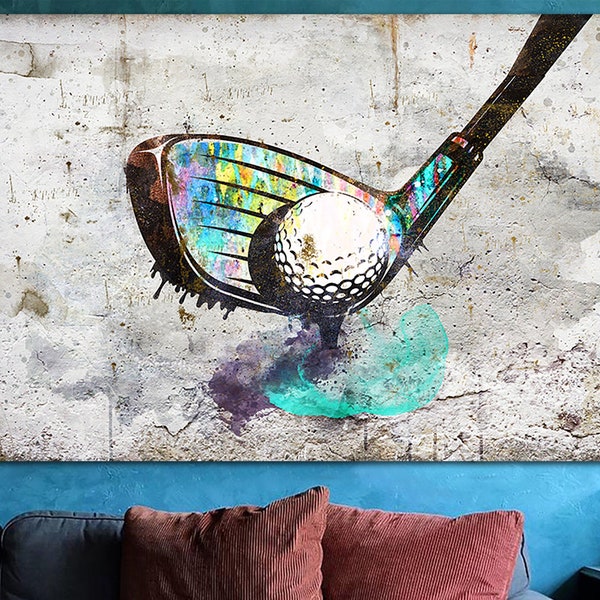 Golf club Wall Art Golf Ball Print Art Sports Golf Print Wall Art Motivational Decor Golf club Multi Panel Print for Living Room Decor