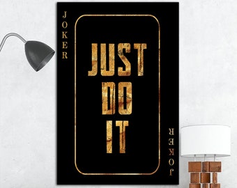 Just Do It Motivational Sign Canvas Wall Art Inspirational Quote Art Decor Motivational Quote Wall print Motivational Sign Living Room Decor