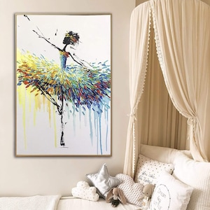 Abstract Ballerina Oil Painting: Artistic Dance Wall Art (28x20&quot;)