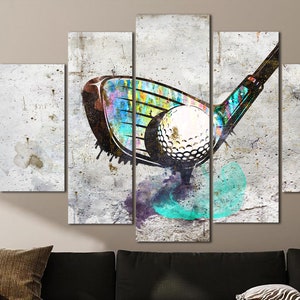 Golf club Wall Art Golf Ball Print Art Sports Golf Print Wall Art Motivational Decor Golf club Multi Panel Print for Living Room Decor image 4