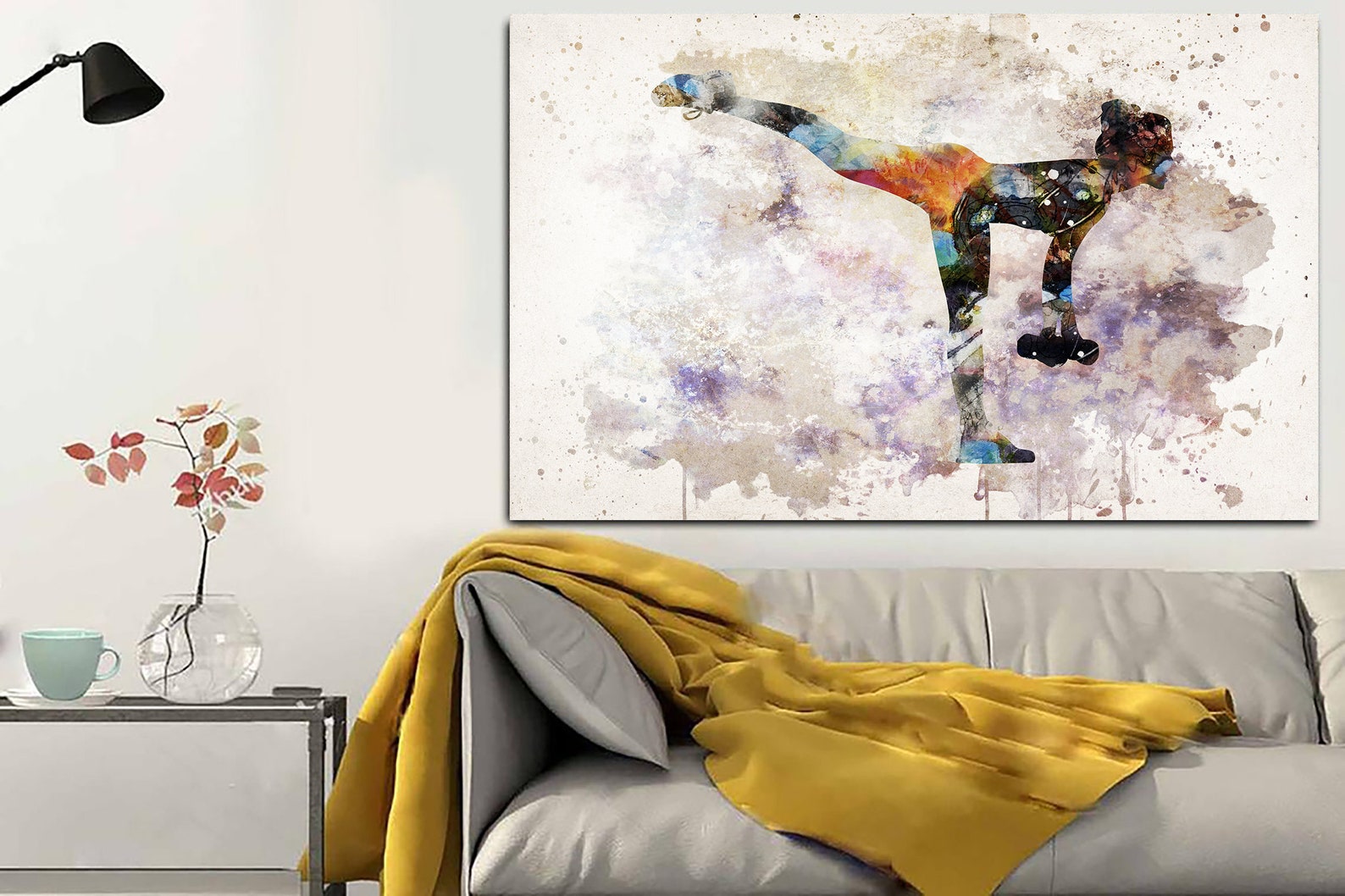 Workout Canvas Wall Art Abstract Fitness Print Modern Gym Wall Etsy