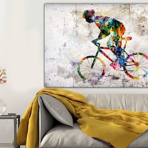 Cyclist Wall Art Bycicle Watercolor Print Road Bicycle Racing Poster Cyclist Print Cycling Illustration Road Cyclist Race Wall Hangings Art image 4