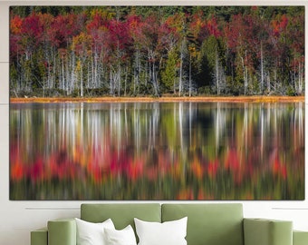 Beautiful Autumn Forest Fall River Autumn Trees Leaves Home Bedroom Decor Wall Art Poster Canvas Art Forest River Picture Bedroom Decor