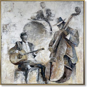 Abstract Jazz Band Oil Painting Original Musician Artwork