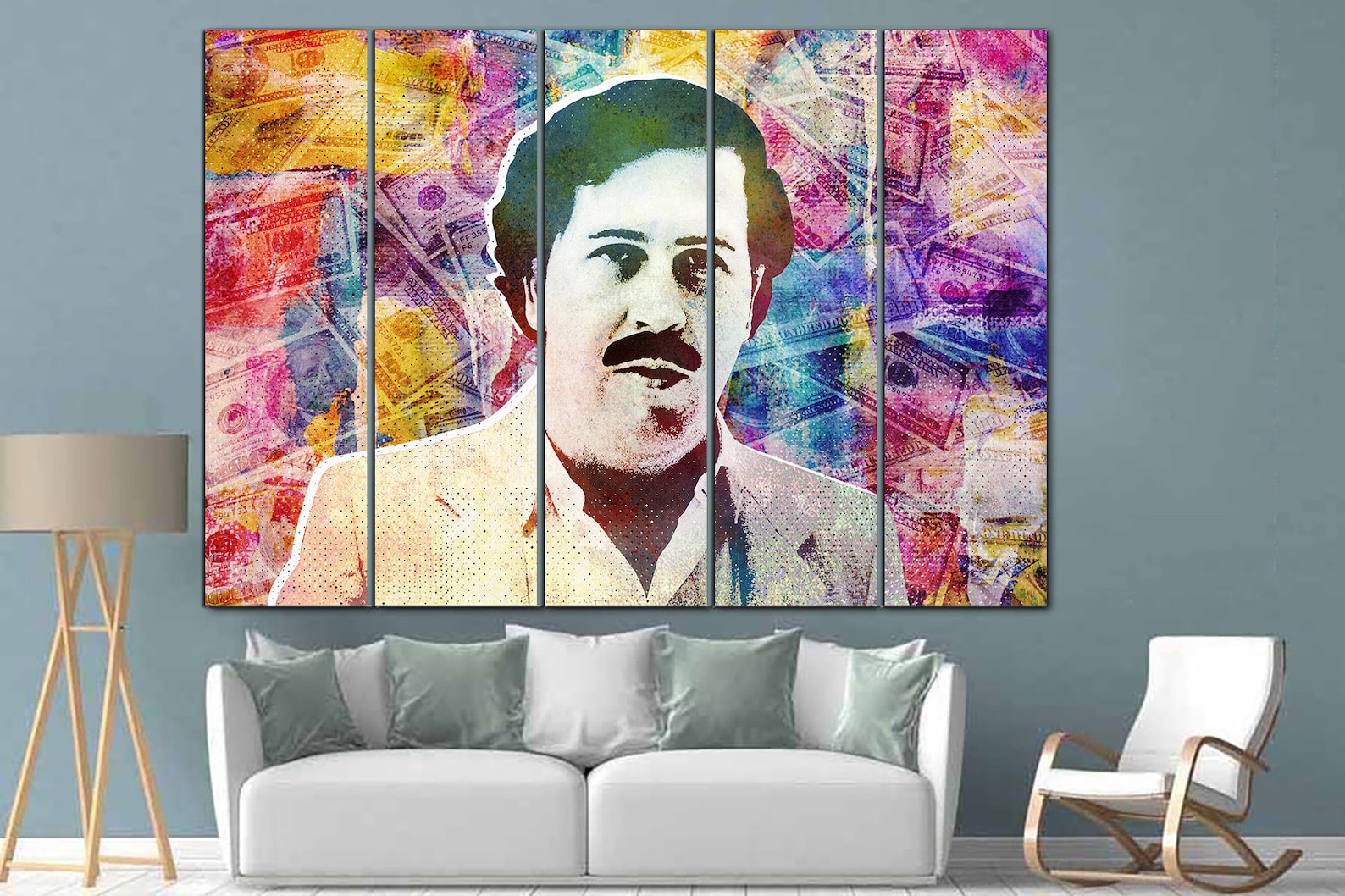 Pablo Escobar Canvas Pablo Escobar Wall Art Money Abstract Etsy