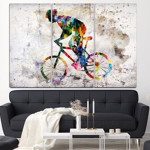 Cyclist Wall Art Bycicle Watercolor Print Road Bicycle Racing Poster Cyclist Print Cycling Illustration Road Cyclist Race Wall Hangings Art image 2