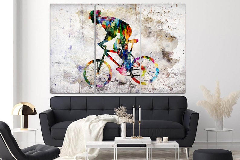 Cyclist Wall Art Bycicle Watercolor Print Road Bicycle Racing Poster Cyclist Print Cycling Illustration Road Cyclist Race Wall Hangings Art image 2