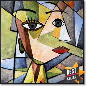 Cubist Woman Portrait – Modern Picasso Style Art