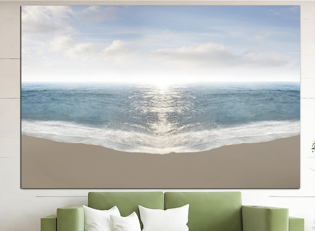 Ocean Beach Wall Art Canvas Ocean Beach Poster Multi Panel Etsy