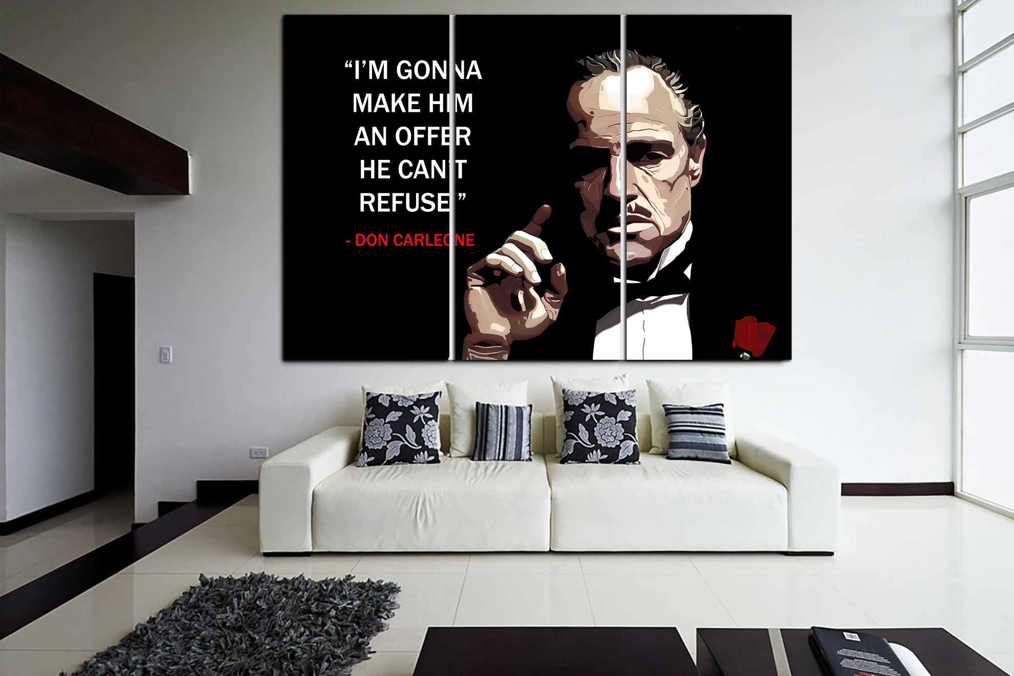 The Godfather Wall Art Don Vito Corleone Canvas Print Marlon | Etsy