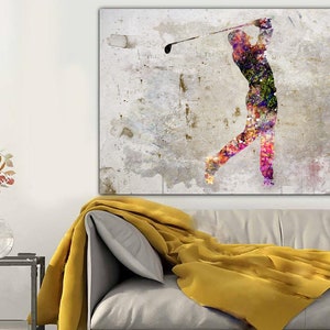 Golfspieler Aquarell Druck Golfer Poster Sport Art Golfspieler Batting The Golf Ball Painting Print Golf match Modern Sport Decor Wall Art Bild 4