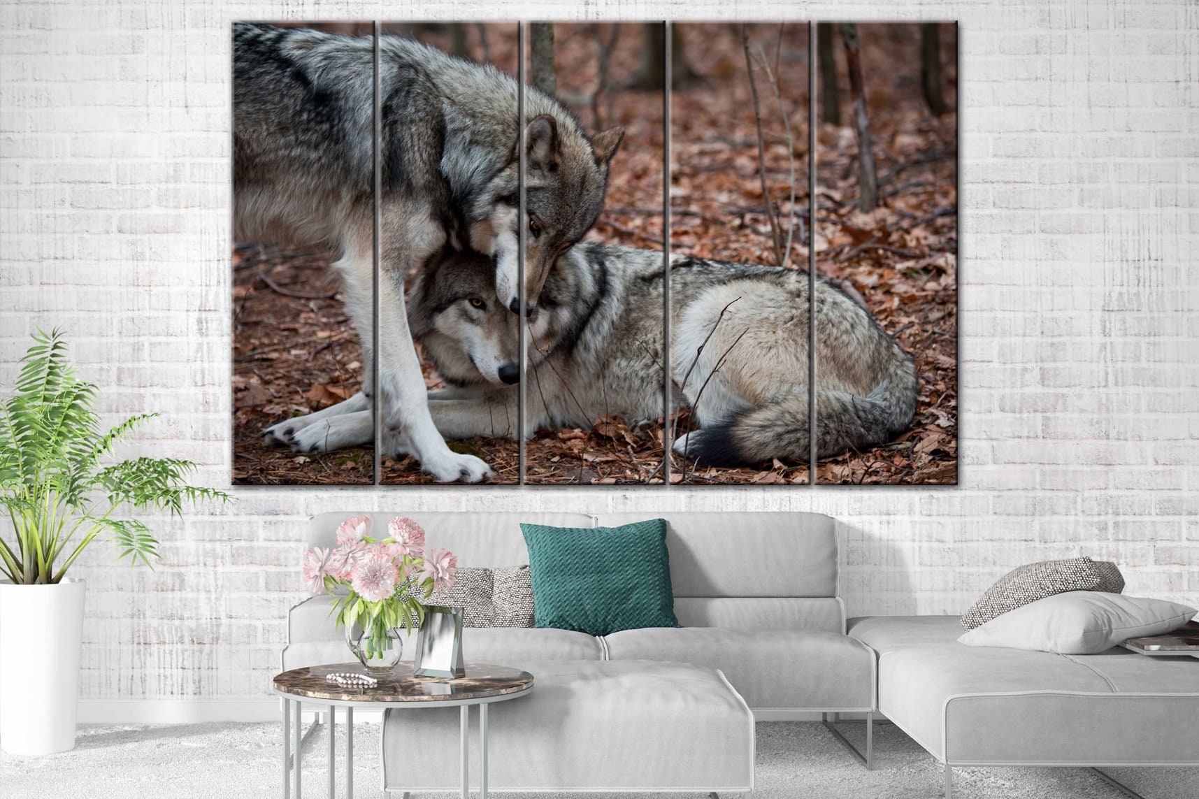 Large Wall Art Wolf Photo Wolf Canvas Wolf Family Wild Animal Etsy
