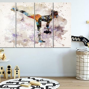 Workout Canvas Wand kunst Abstrakt Fitness Print Modern Gym Wall Art Sport Motivierend Multi Panel Druck für Wohnzimmer Wand Dekor Bild 3