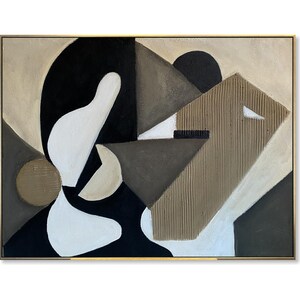 Neutral Geometric Abstract Painting Modern Minimalist Art Original Textured Painting Contemporary Art for Home or Office Wall Decor